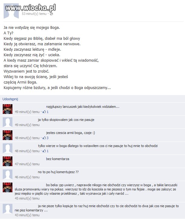 Ja nie wstydzę się mojego Boga