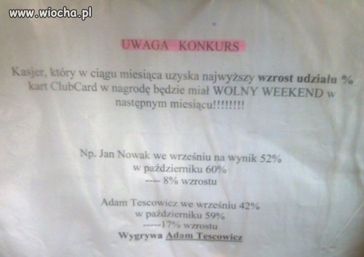 Ogłoszony konkurs dla pracowników,