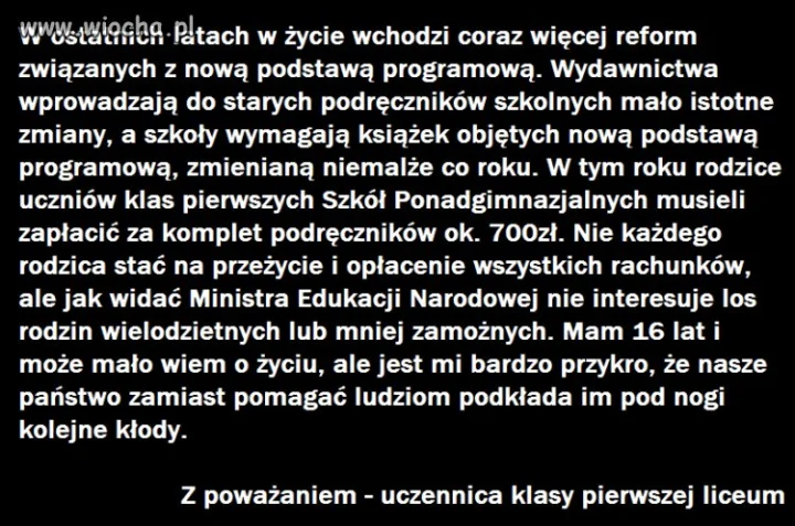 Ok.700zł za podręczniki do nowej podstawy 