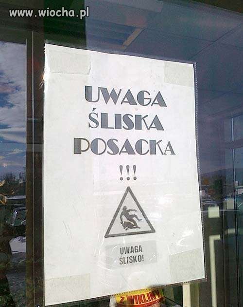 UWAGA Śliska...