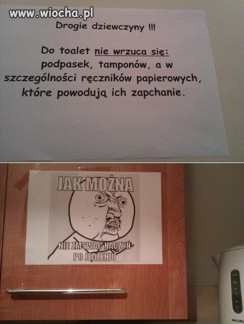 Wiochą jest fakt,że to musi wisieć w firmie