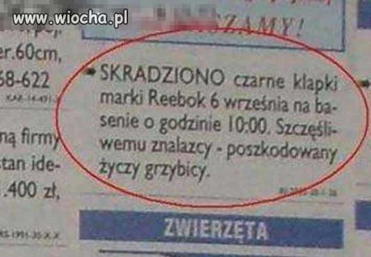 Ogłoszonko z gazety...
