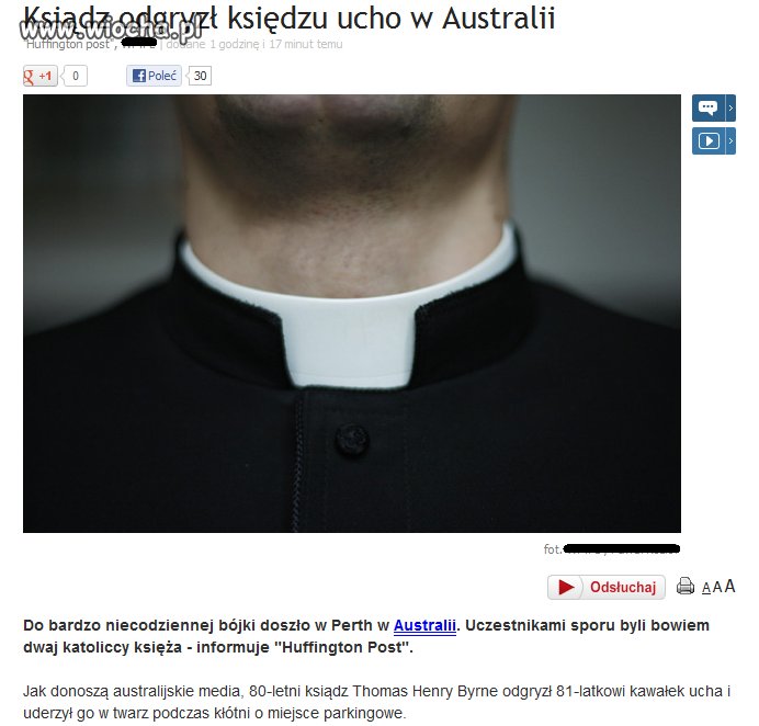 Ksiądz odgryzł księdzu 