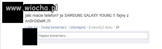 Nie ma to jak szpan nowym telefonem na fb .