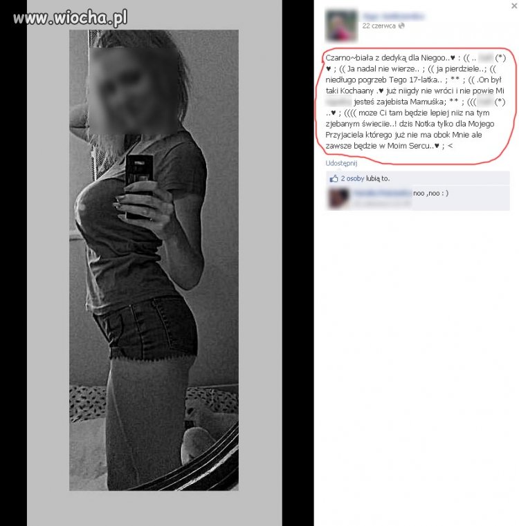 Zdjęcie ku pamięci zmarłego przyjaciela