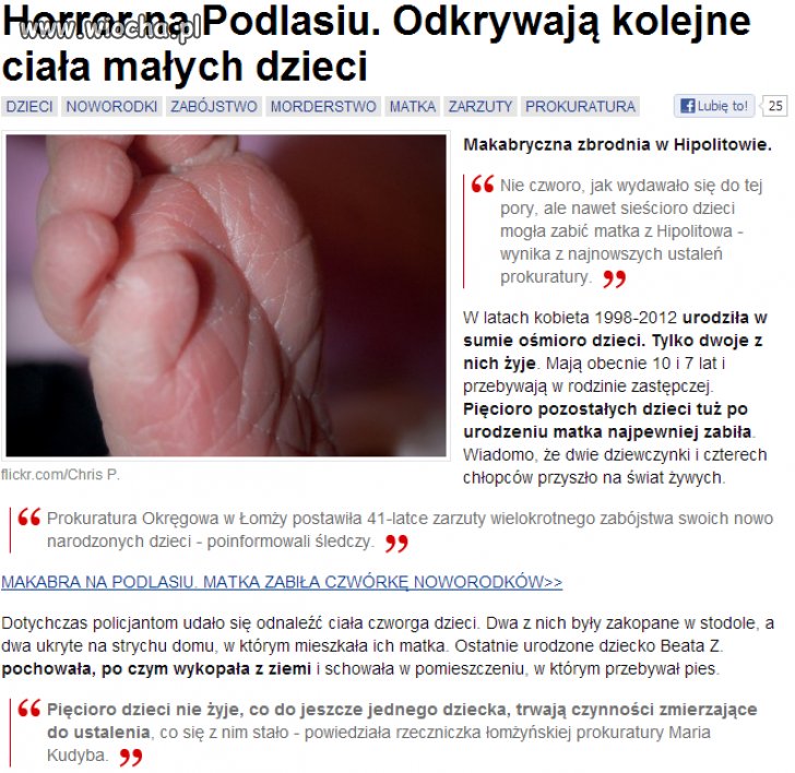 Matka zabijała swe dzieci...