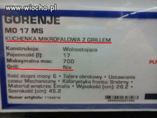 "Kuchenka mikrofalowa z grillem" ... i bez grilla.