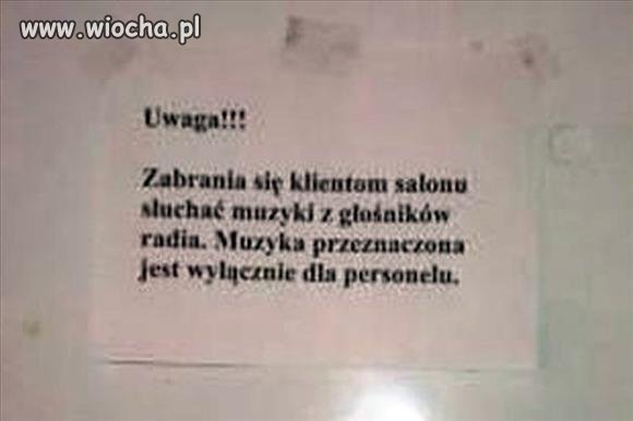 Muzyka tylko dla personelu 