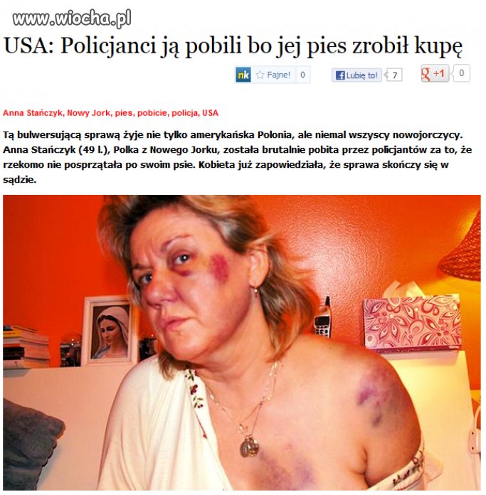 Policjanci ją pobili