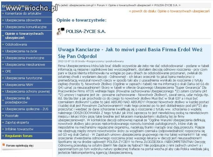 POLISA-ŻYCIE S.A. Prawie Jak Amber Gold Czytnijcie