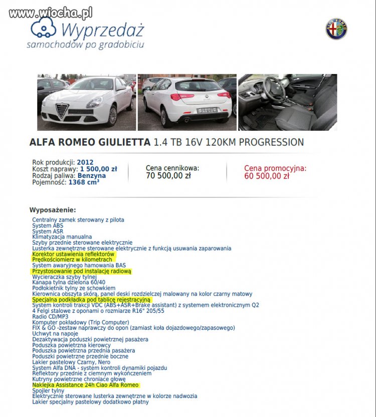 Wyposażenie nowego auta