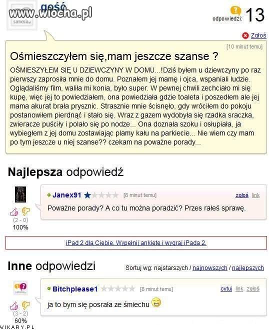 Ośmieszyłem się,mam jeszcze szanse?