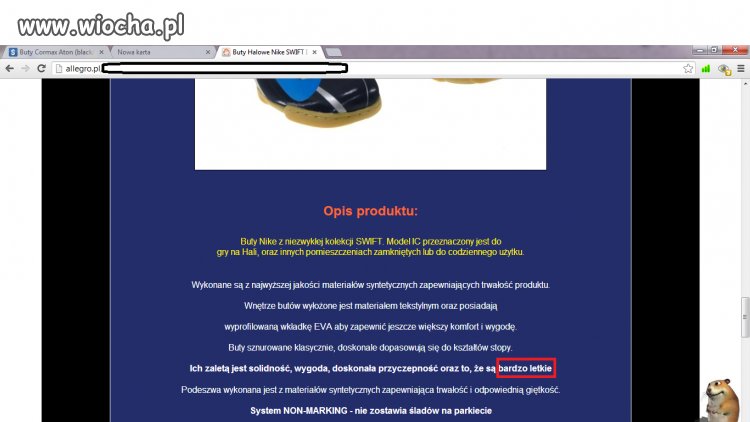 Wiocha na Allegro.