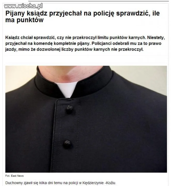Następny pijak w sutannie za kółkiem 