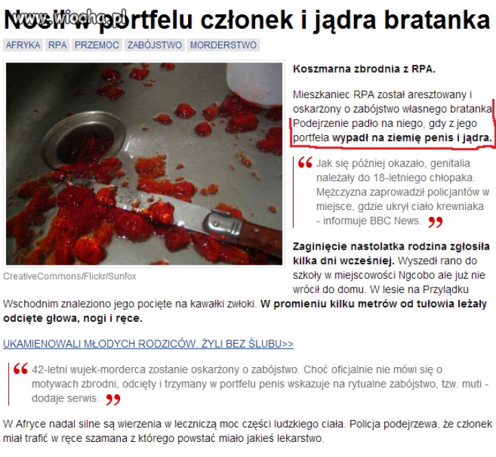 Zabił bratanka...poćwiartował...