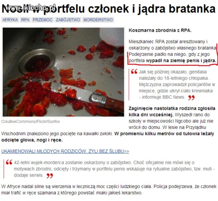 Zabił bratanka...poćwiartował...