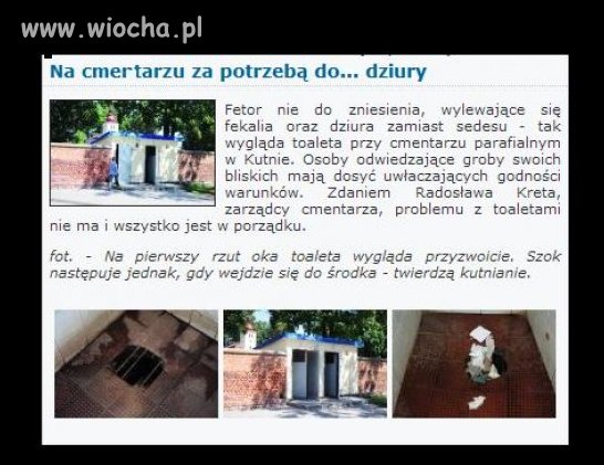 Na cmentarzu za potrzebą do... dziury 