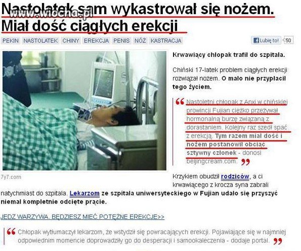 Sam się wykastrował.