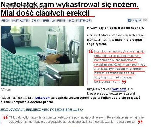 Sam się wykastrował.