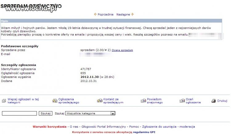 Sprzedam dziewictwo dzisiaj
