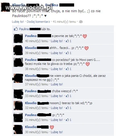 Rozmowa dwóch 15-latek na fb .