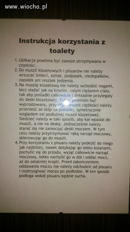 Instrukcja korzystania z WC 