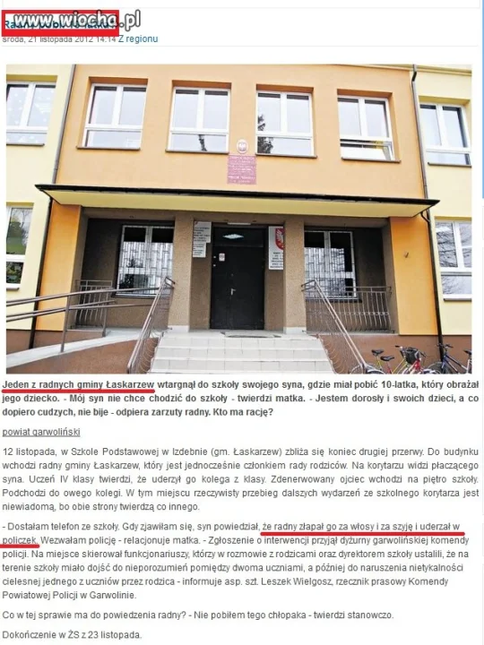 Radny pobił 10 latka...