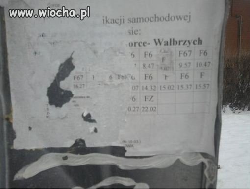 Niszczenie rozkładów jazdy