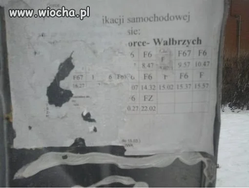 Niszczenie rozkładów jazdy