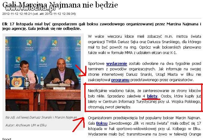 Zainteresowanie galą Najmana