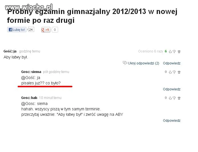 Idą pisać egzamin
