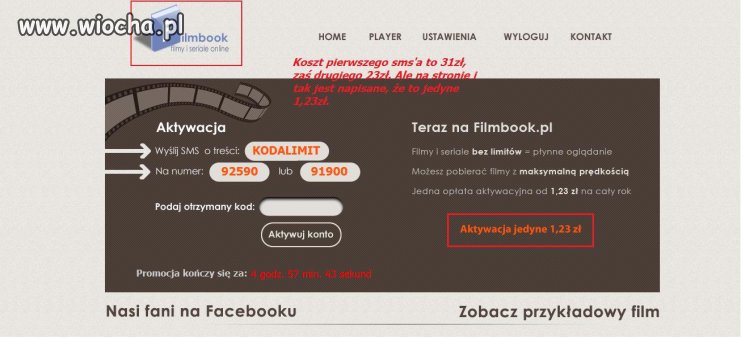 Wiocha dla filmbook, który naciąga klientów