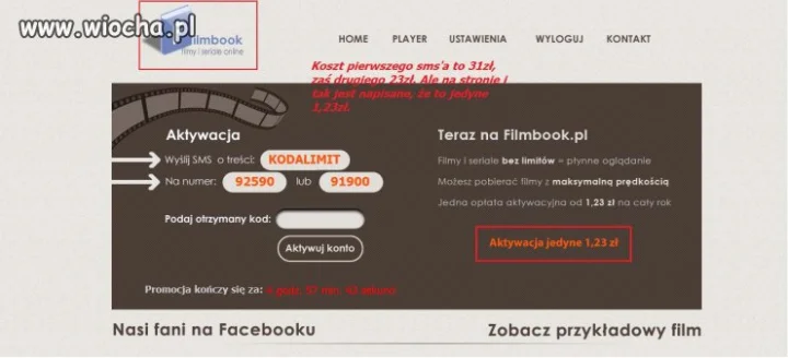 Wiocha dla filmbook, który naciąga klientów