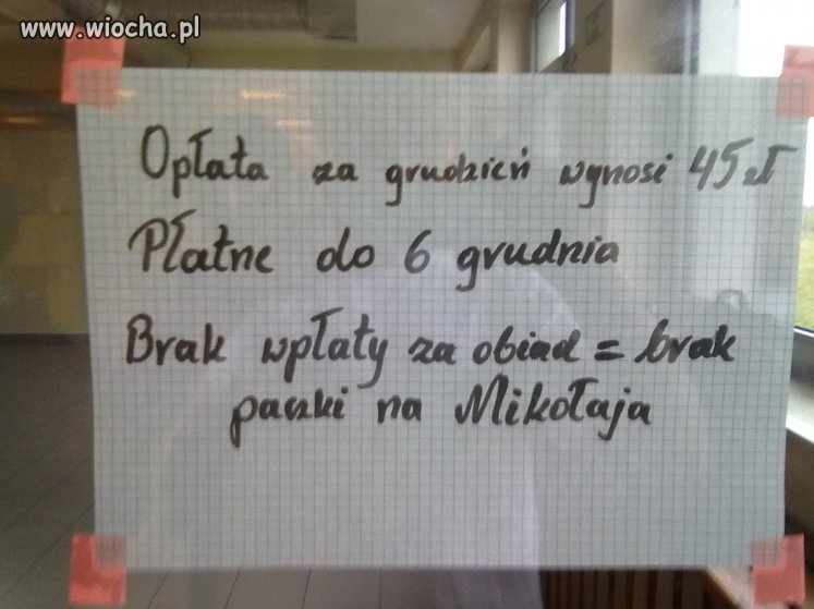 Takie szantaże tylko w Polskich szkołach.