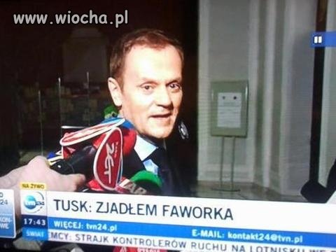 Sensacja Tusk zjadł faworka...