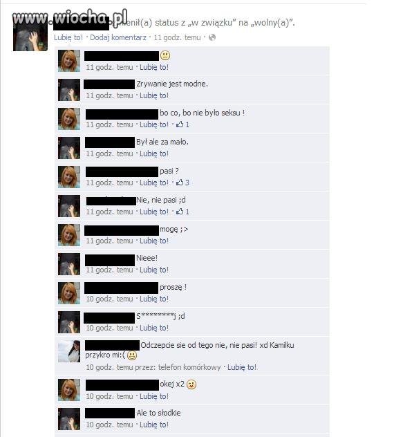 Modne zrywanie na FB?