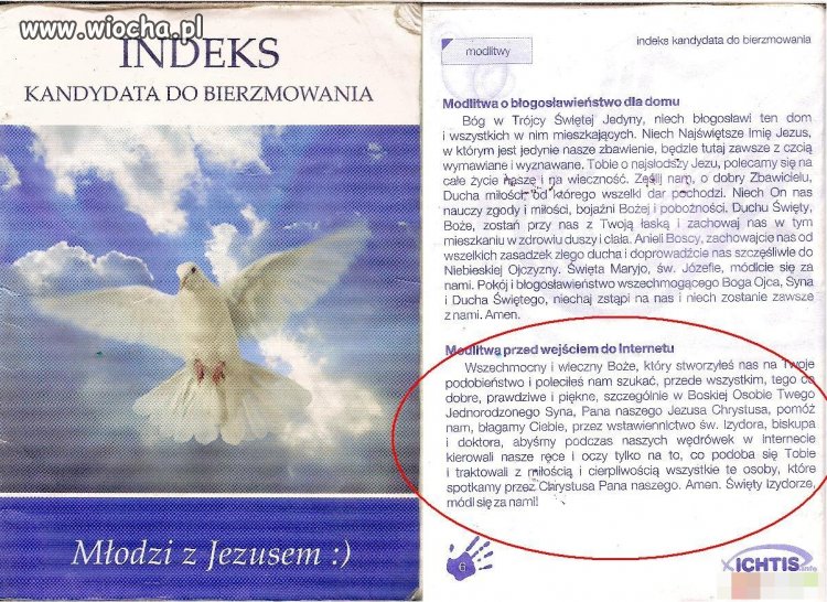 Modlitwa przed wejściem do Internetu