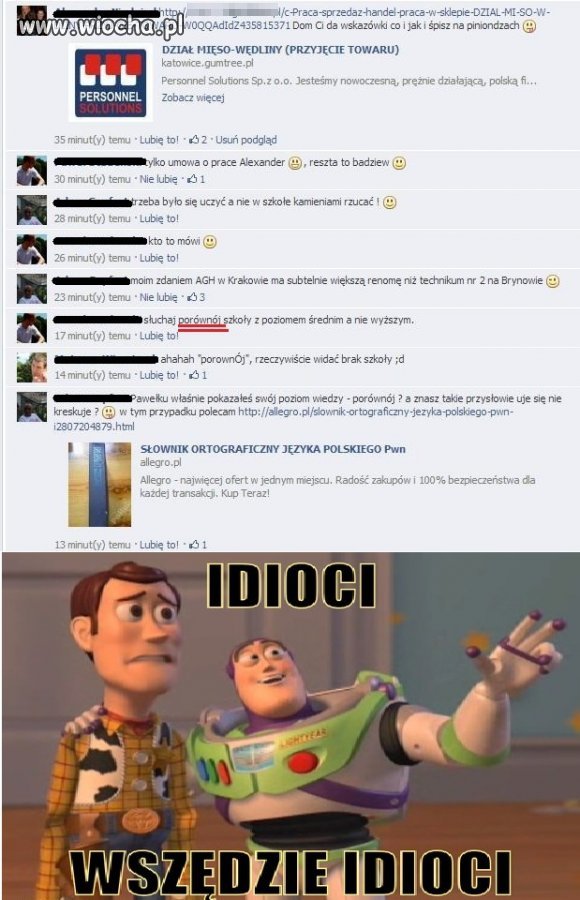 Nigdy nie "porównój" szkół wyższych ze średnim