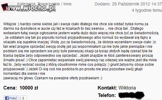 Bardzo siebie ceni i swoje ciało też