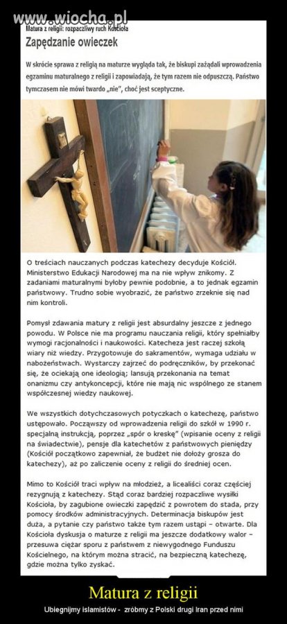 Matura z religii rozpaczliwy ruch Kościoła 