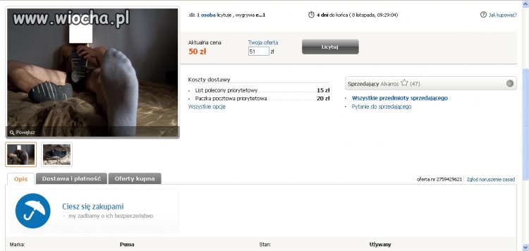 Nigdy nie kupuj używanych butów na Allegro