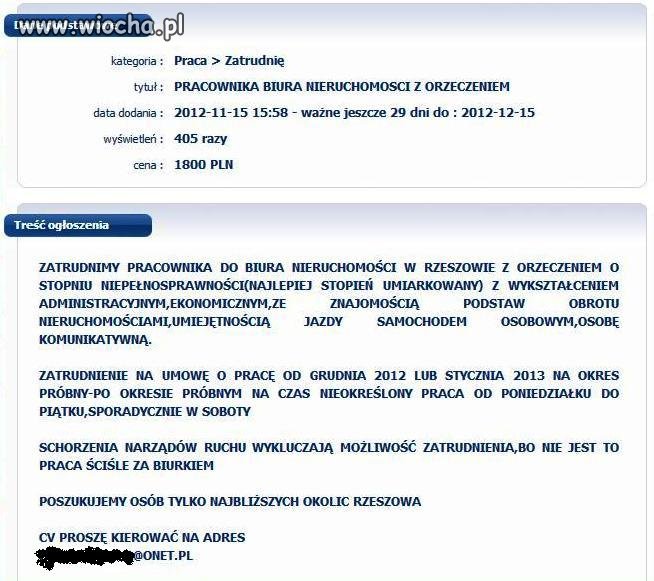 Pracownik biura z orzeczeniem