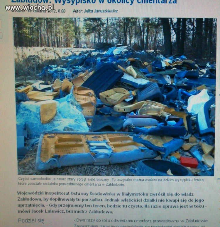 Wysypisko koło cmentarza