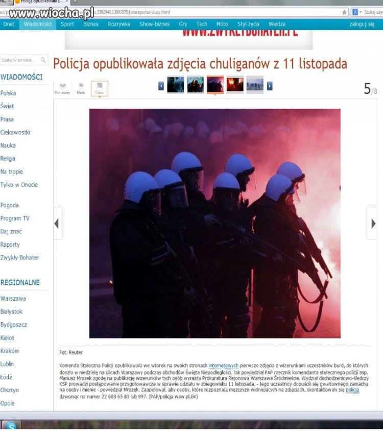Policja opublikowała zdjęcia chuliganów z 11 listopada