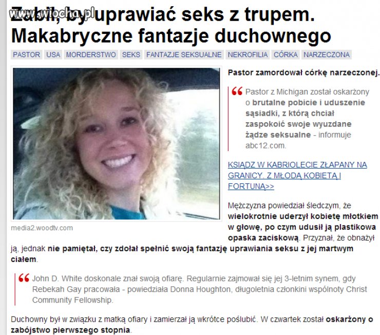Duchowny zabił żeby uprawiać sex z trupem...
