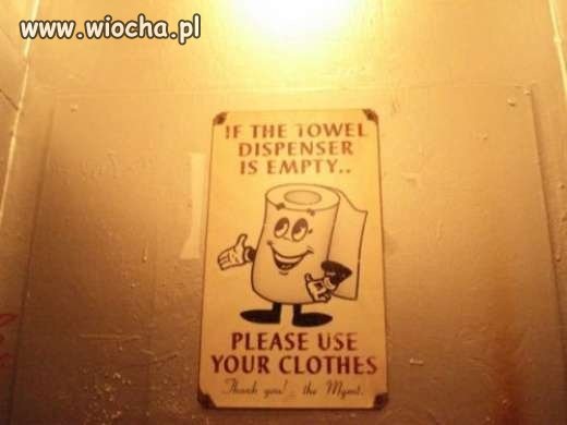 Jeżeli rolka papieru jest pusta...