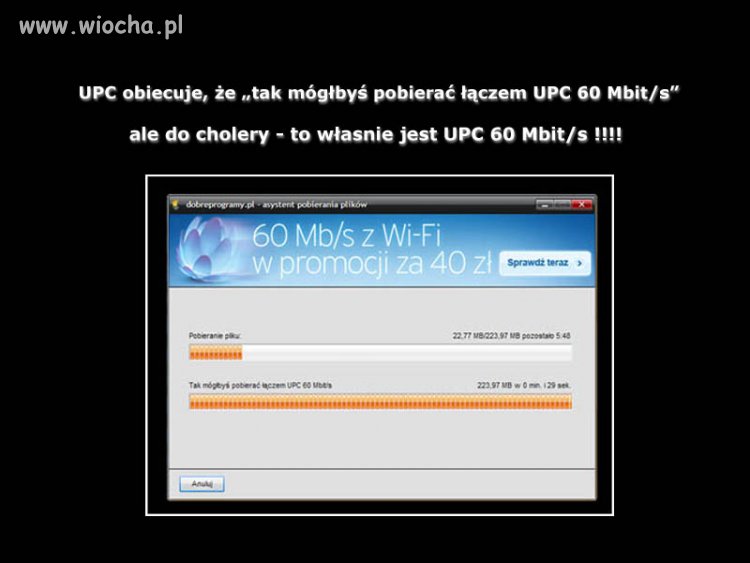 UPC obiecuje, że tak mógłbyś pobierać łączem UPC 