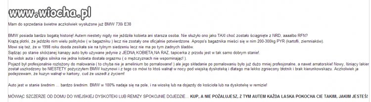 Bardzo ciekawy opis pewnej aukcji.