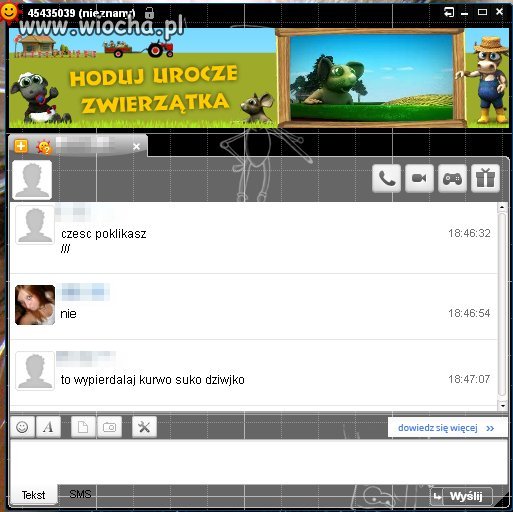 Reakcja nieznajomego internauty