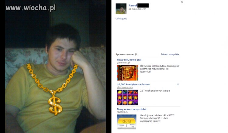 Szpan na doklejony łańcuch 